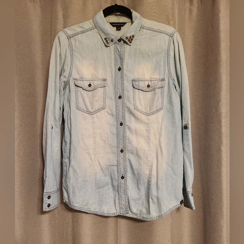Rock & Republic Distreesed Denim Button-up